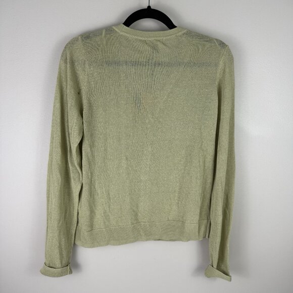 Halogen Sage Green Linen Blend Lightweight Cardigan Sweater Small NWT Nordstrom - Picture 8 of 8